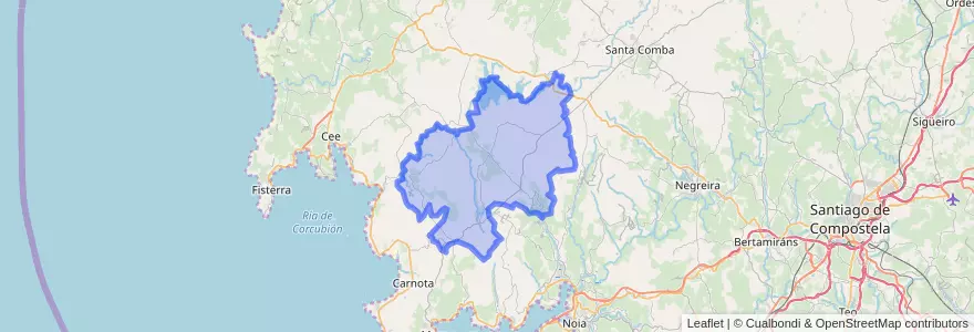 Mapa de ubicacion de Mazaricos.