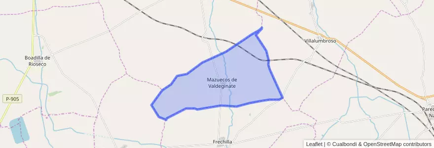 Mapa de ubicacion de Mazuecos de Valdeginate.