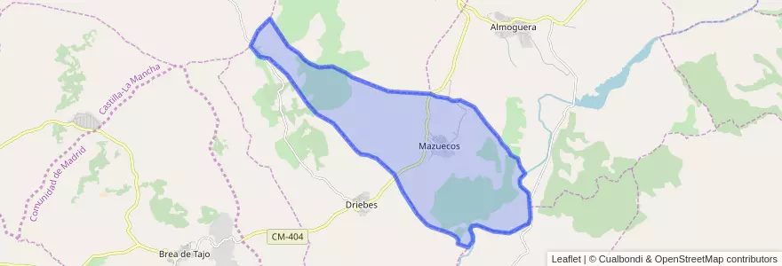 Mapa de ubicacion de Mazuecos.