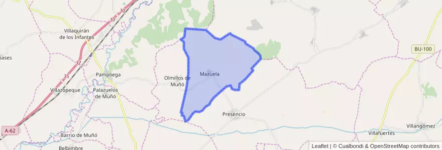 Mapa de ubicacion de Mazuela.