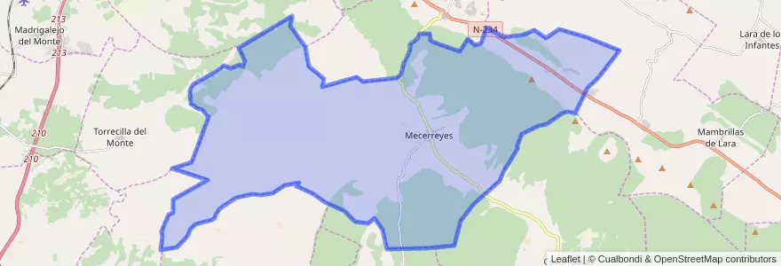 Mapa de ubicacion de Mecerreyes.