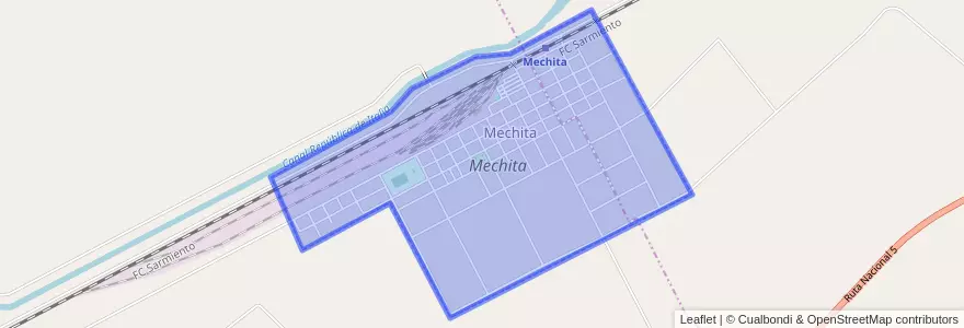 Mapa de ubicacion de Mechita.