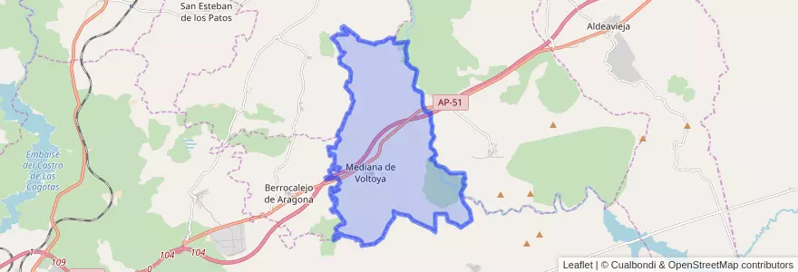 Mapa de ubicacion de Mediana de Voltoya.