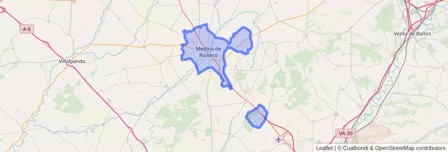 Mapa de ubicacion de Medina de Rioseco.