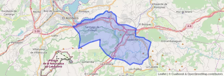 Mapa de ubicacion de Medio Cudeyo.