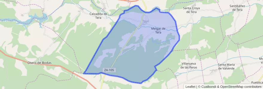 Mapa de ubicacion de Melgar de Tera.