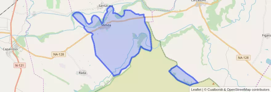 Mapa de ubicacion de Mélida.
