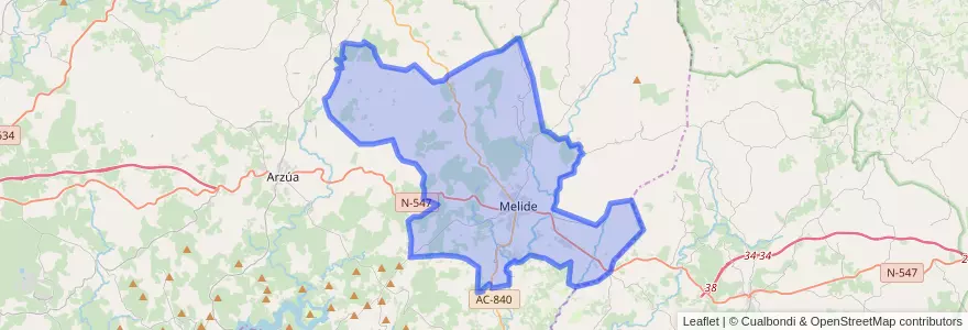 Mapa de ubicacion de Melide.