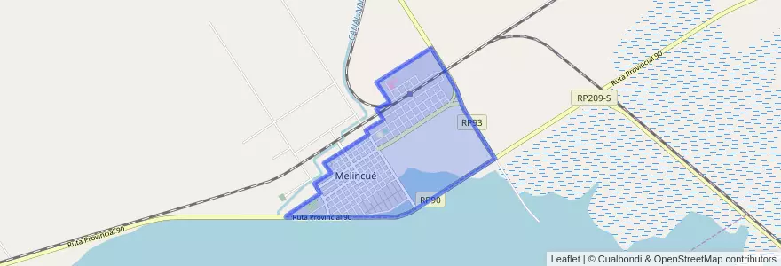 Mapa de ubicacion de Melincué.