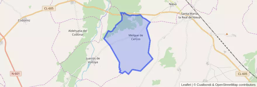 Mapa de ubicacion de Melque de Cercos.