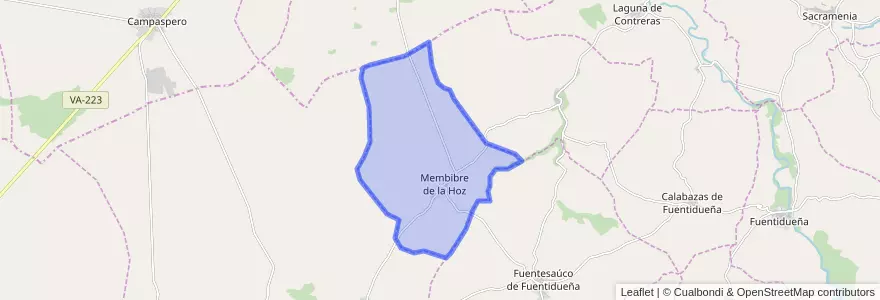 Mapa de ubicacion de Membibre de la Hoz.
