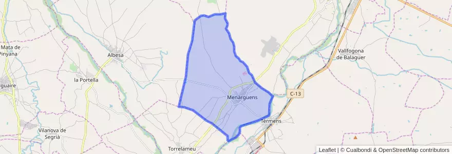 Mapa de ubicacion de Menàrguens.