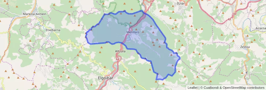 Mapa de ubicacion de Mendaro.