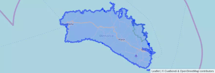 Mapa de ubicacion de Menorca.