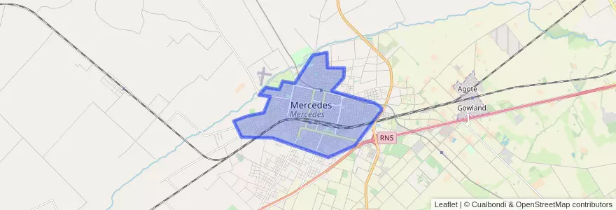 Mapa de ubicacion de Mercedes.