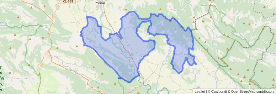 Mapa de ubicacion de Merindad de Cuesta-Urria.