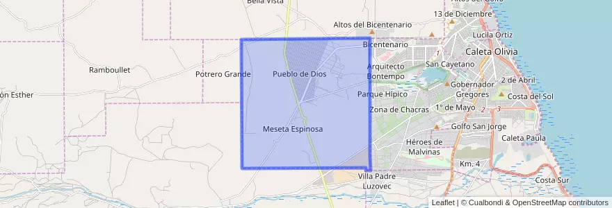 Mapa de ubicacion de Meseta Espinosa.