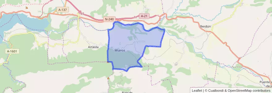 Mapa de ubicacion de Mianos.