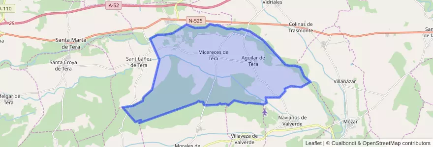 Mapa de ubicacion de Micereces de Tera.