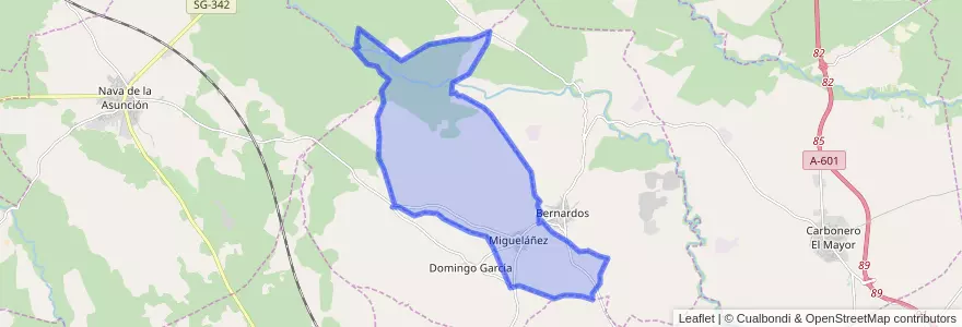Mapa de ubicacion de Migueláñez.