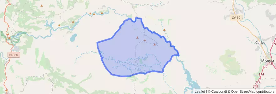 Mapa de ubicacion de Millares.