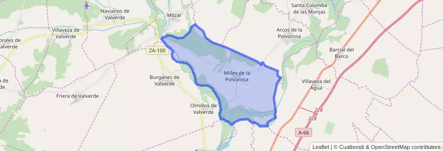 Mapa de ubicacion de Milles de la Polvorosa.