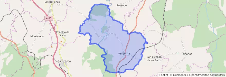 Mapa de ubicacion de Mingorría.