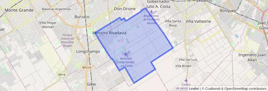 Mapa de ubicacion de Ministro Rivadavia.