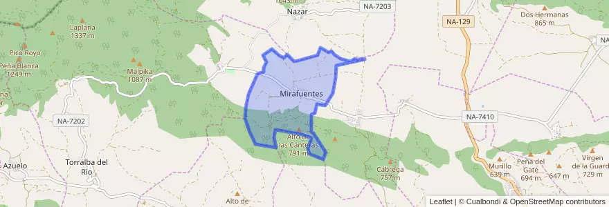 Mapa de ubicacion de Mirafuentes.