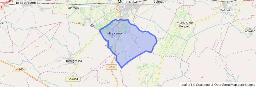 Mapa de ubicacion de Miralcamp.