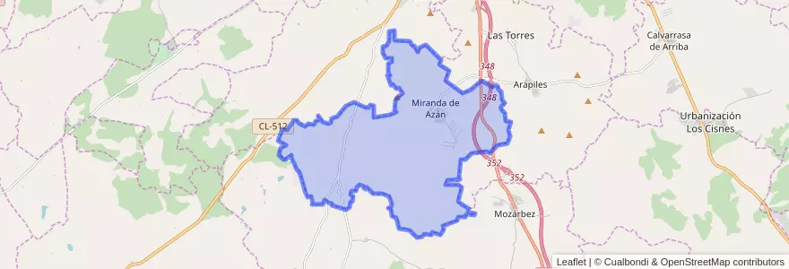 Mapa de ubicacion de Miranda de Azán.