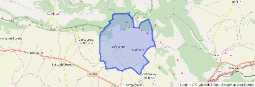 Mapa de ubicacion de Miraveche.