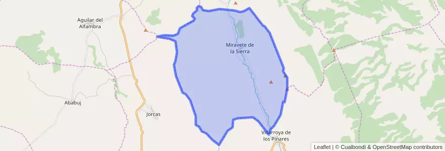Mapa de ubicacion de Miravete de la Sierra.