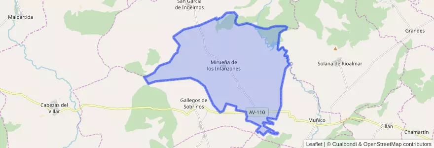 Mapa de ubicacion de Mirueña de los Infanzones.