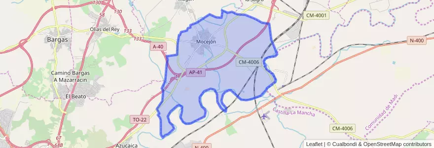 Mapa de ubicacion de Mocejón.