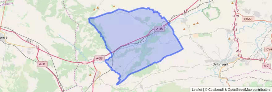 Mapa de ubicacion de Moixent / Mogente.