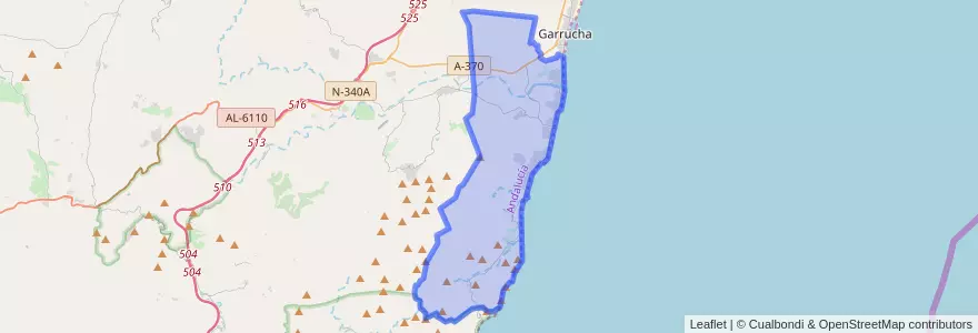 Mapa de ubicacion de Mojácar.