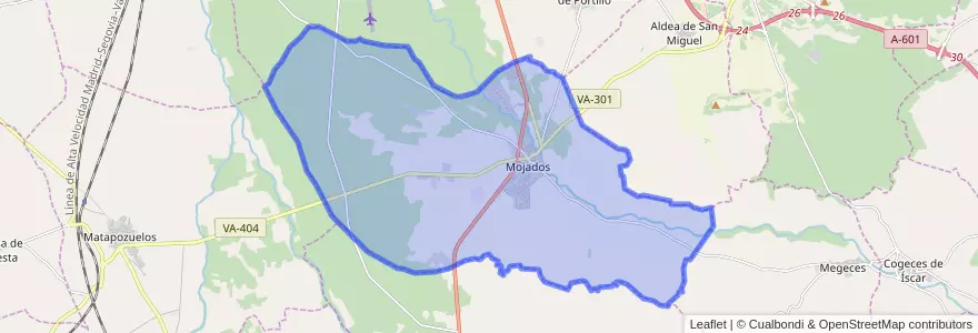 Mapa de ubicacion de Mojados.