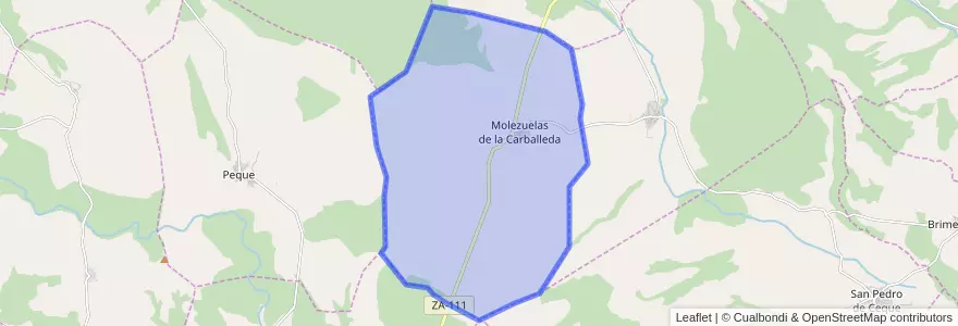 Mapa de ubicacion de Molezuelas de la Carballeda.
