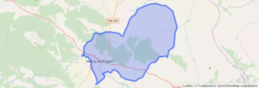 Mapa de ubicacion de Molina de Aragón.