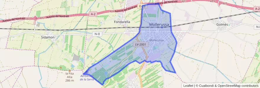 Mapa de ubicacion de Mollerussa.