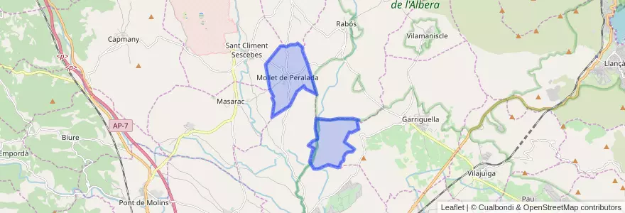 Mapa de ubicacion de Mollet de Peralada.