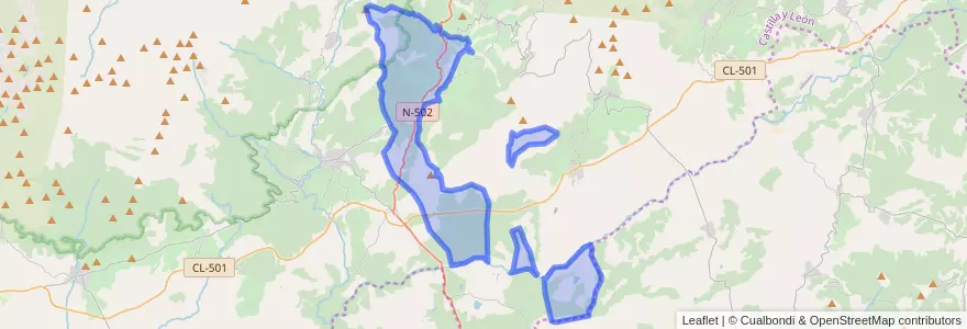 Mapa de ubicacion de Mombeltrán.