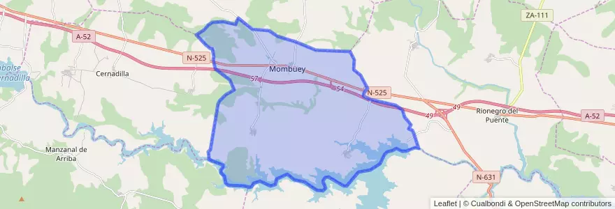 Mapa de ubicacion de Mombuey.