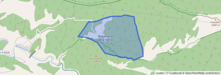 Mapa de ubicacion de Monasterio de la Sierra.