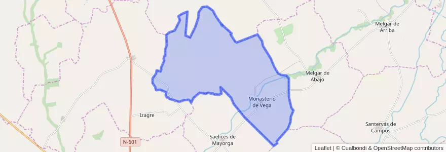 Mapa de ubicacion de Monasterio de Vega.