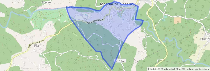 Mapa de ubicacion de Mondariz-Balneario.