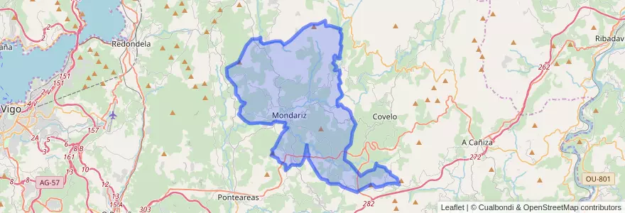 Mapa de ubicacion de Mondariz.