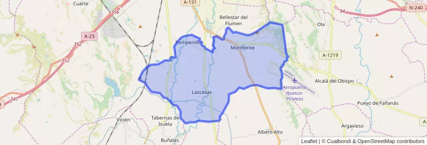 Mapa de ubicacion de Monflorite-Lascasas.