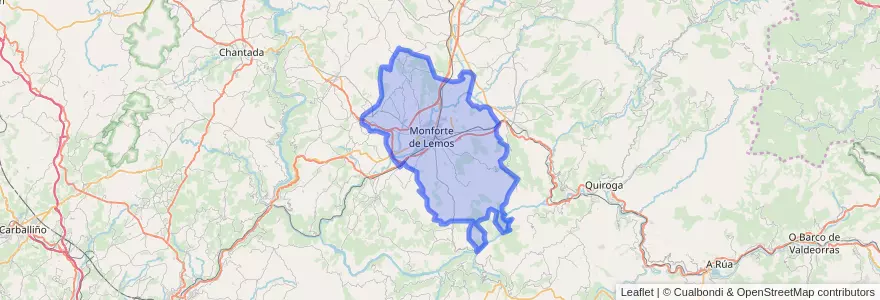 Mapa de ubicacion de Monforte de Lemos.